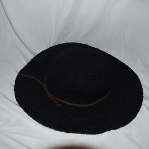 Black Straw Floppy Hat